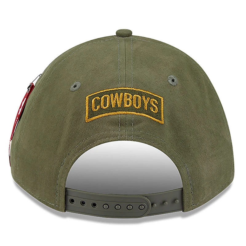 Casquette ajustable A-Frame 9FORTY olive Dallas Cowboys pour homme New Era x Alpha Industries