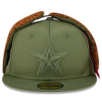 Men's New Era x Alpha Industries  Olive Dallas Cowboys Dog Ears 59FIFTY Fitted Hat