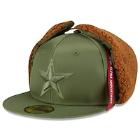 Men's New Era x Alpha Industries  Olive Dallas Cowboys Dog Ears 59FIFTY Fitted Hat