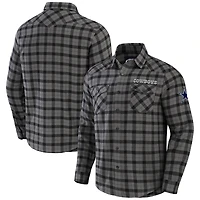 Collection NFL x Darius Rucker pour hommes par Fanatics Chemise boutonnée à manches longues en flanelle grise des Dallas Cowboys