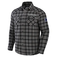 Collection NFL x Darius Rucker pour hommes par Fanatics Chemise boutonnée à manches longues en flanelle grise des Dallas Cowboys