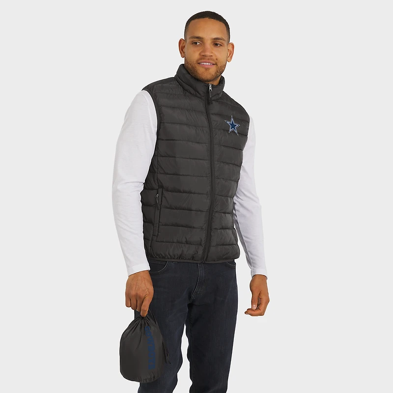 Men's NFL x Darius Rucker Collection by Fanatics Gray Dallas Cowboys Packable Full-Zip Vest with Travel Bag