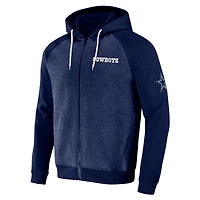 Collection NFL x Darius Rucker pour hommes par Fanatics Bleu marine Dallas Cowboys Raglan Sweat à capuche entièrement zippé