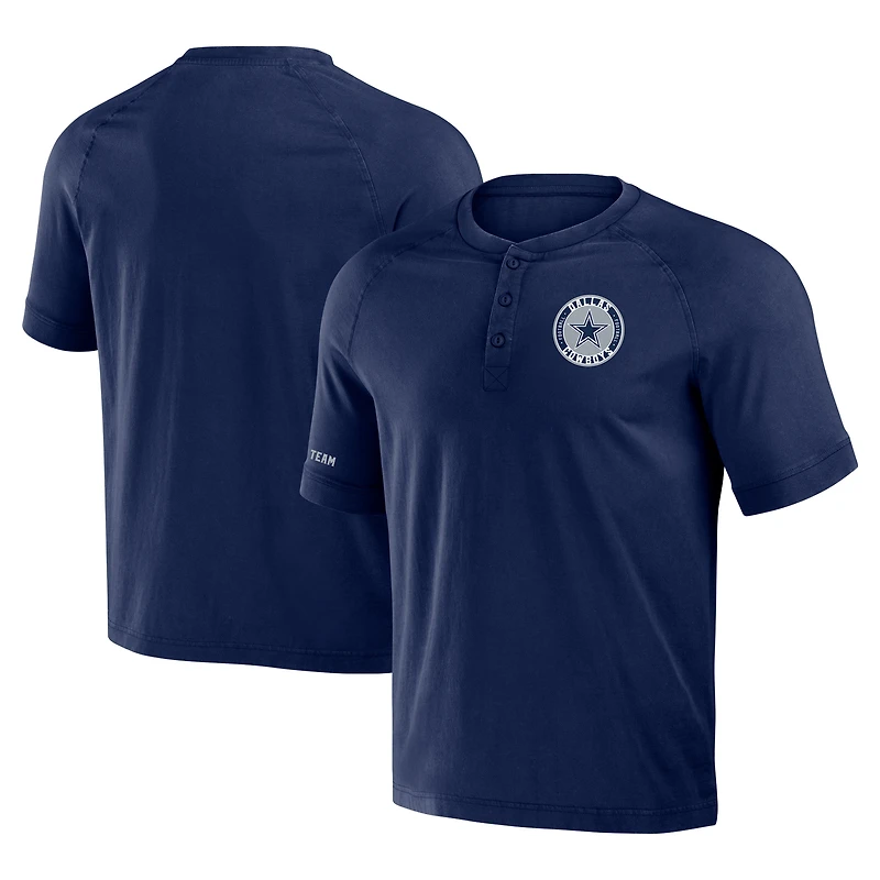 Men's NFL x Darius Rucker Collection by Fanatics Navy Dallas Cowboys Washed Raglan Henley T-Shirt
