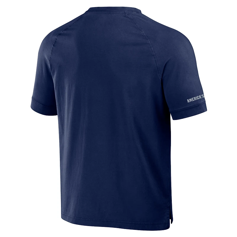Men's NFL x Darius Rucker Collection by Fanatics Navy Dallas Cowboys Washed Raglan Henley T-Shirt