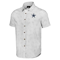 Collection NFL x Darius Rucker pour homme par Fanatics Chemise boutonnée à manches courtes tissée Dallas Cowboys blanche