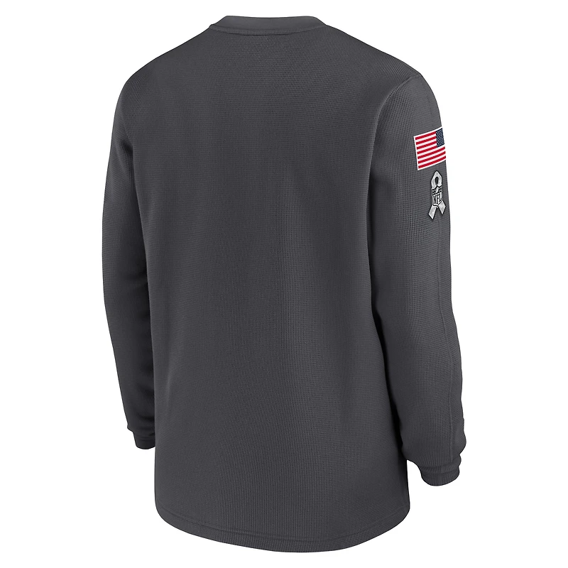 Men's Nike Anthracite Dallas Cowboys 2024 Salute To Service Long Sleeve T-Shirt