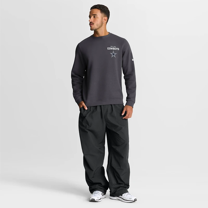 Men's Nike Anthracite Dallas Cowboys Primetime Club Fleece Pullover Sweatshirt