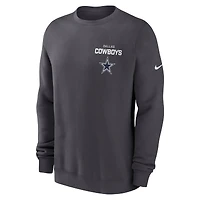 Men's Nike Anthracite Dallas Cowboys Primetime Club Fleece Pullover Sweatshirt