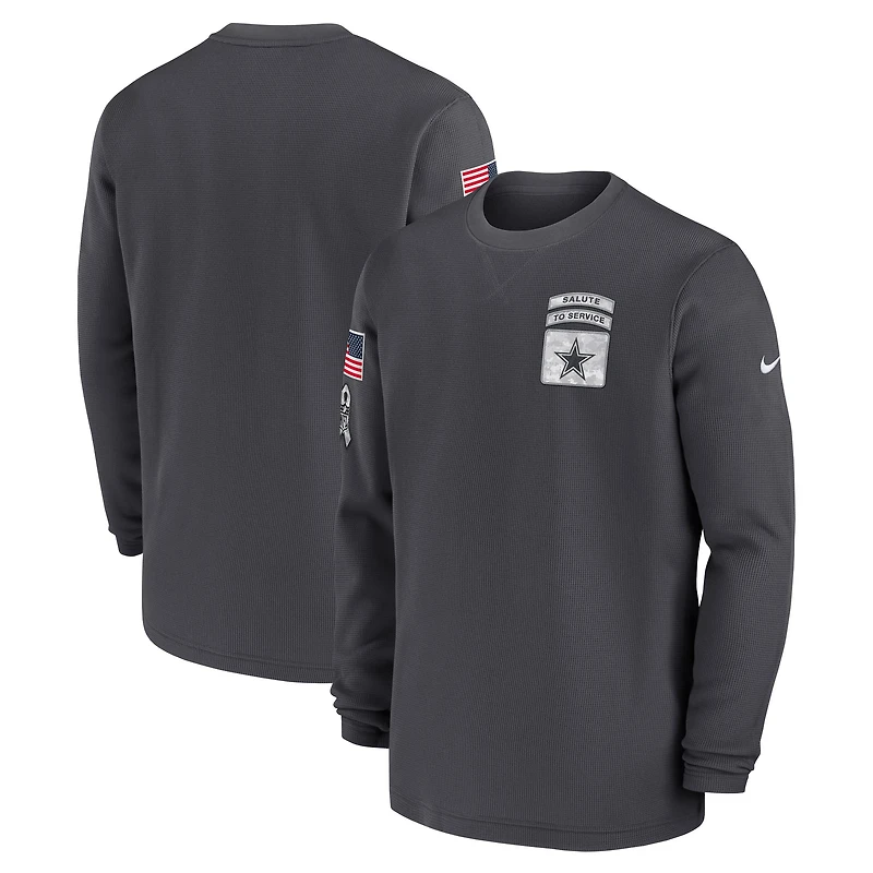 Men's Nike Anthracite Dallas Cowboys Salute To Service Edge Lockup Long Sleeve T-Shirt