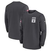 Men's Nike Anthracite Dallas Cowboys Salute To Service Edge Lockup Long Sleeve T-Shirt