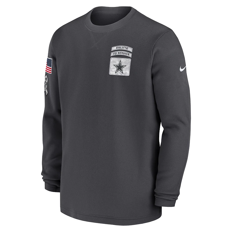 T-shirt à manches longues Nike Dallas Cowboys Salute To Service Edge Lockup Anthracite pour homme