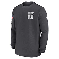 T-shirt à manches longues Nike Dallas Cowboys Salute To Service Edge Lockup Anthracite pour homme