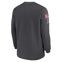 T-shirt à manches longues Nike Dallas Cowboys Salute To Service Edge Lockup Anthracite pour homme