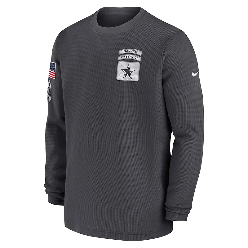 Men's Nike Anthracite Dallas Cowboys Salute To Service Edge Lockup Long Sleeve T-Shirt
