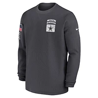 Men's Nike Anthracite Dallas Cowboys Salute To Service Edge Lockup Long Sleeve T-Shirt