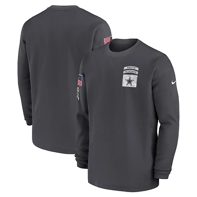 Men's Nike Anthracite Dallas Cowboys Salute To Service Edge Lockup Long Sleeve T-Shirt