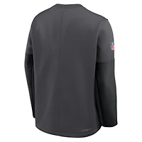 Men's Nike Anthracite Dallas Cowboys Sideline Coach Therma-FIT Long Sleeve T-Shirt
