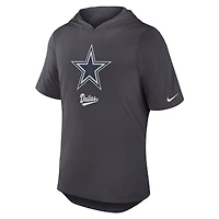Men's Nike Anthracite Dallas Cowboys Tri-Blend Performance Hoodie T-Shirt