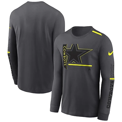 Men's Nike Anthracite Dallas Cowboys Volt Performance Long Sleeve T-Shirt