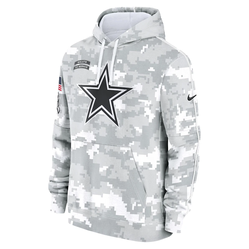 Men's Nike Arctic Camo Dallas Cowboys 2024 Salute To Service Big & Tall Club Fleece Pullover Hoodie