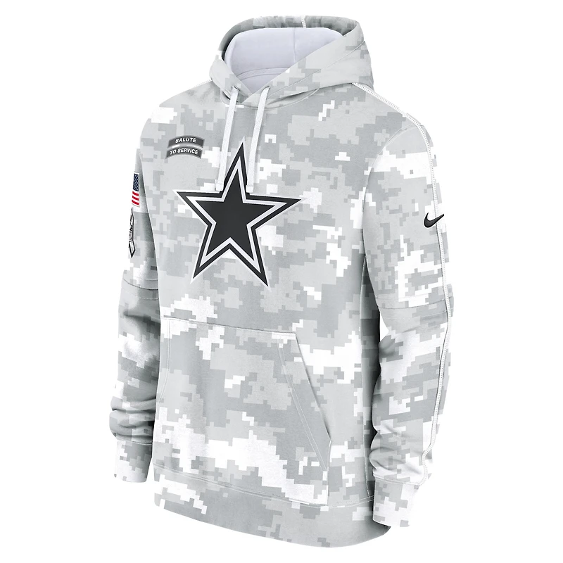 Sweat à capuche Nike Dallas Cowboys 2024 Salute to Service Performance pour homme blanc