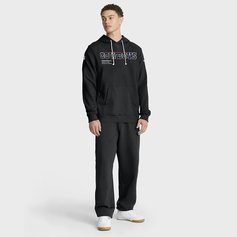 Sweat à capuche Nike noir Dallas Cowboys 2025 NFL Crucial Catch Sideline Standard Issue Dri-FIT pour homme