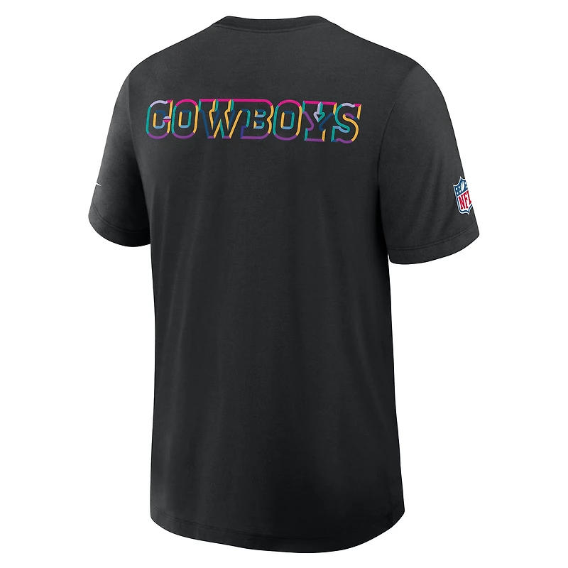 T-shirt Nike noir Dallas Cowboys 2025 Crucial Catch Tri-Blend Dri-FIT pour homme
