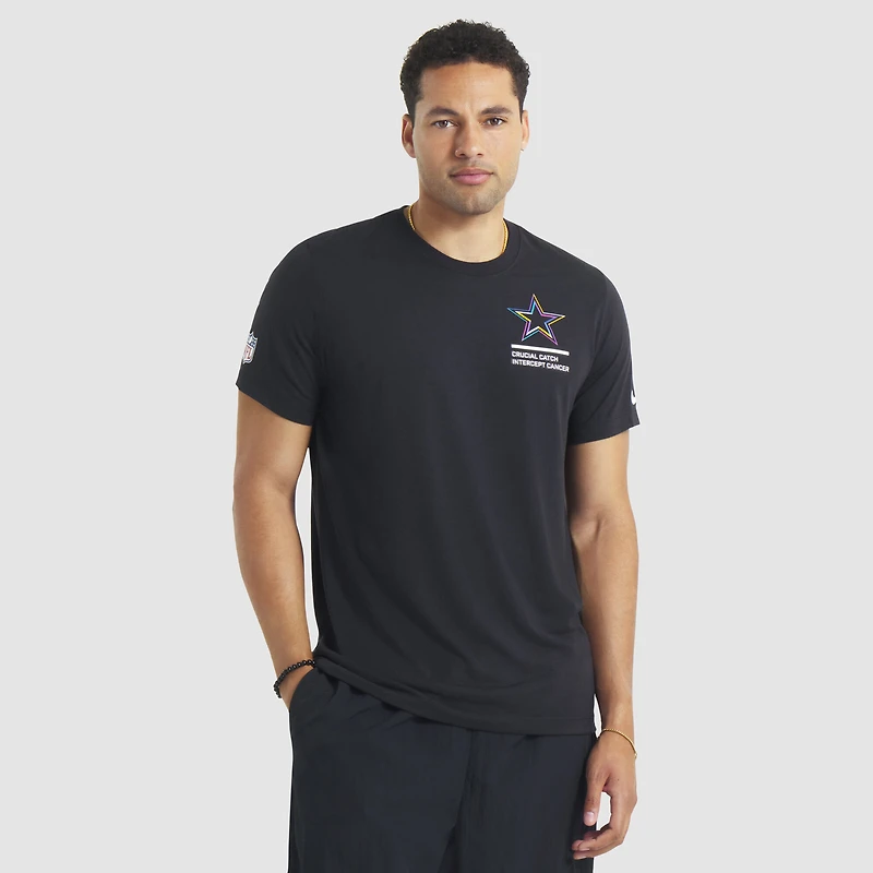 T-shirt Nike noir Dallas Cowboys 2025 NFL Crucial Catch Tri-Blend Dri-FIT pour homme