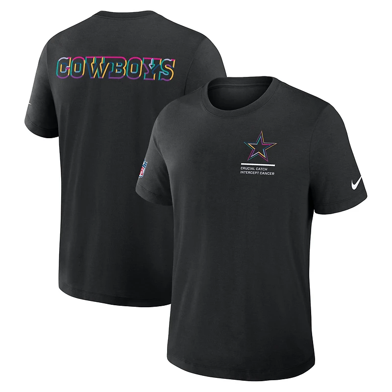 Men's Nike Black Dallas Cowboys Tall 2025 NFL Crucial Catch Tri-Blend Dri-FIT T-Shirt