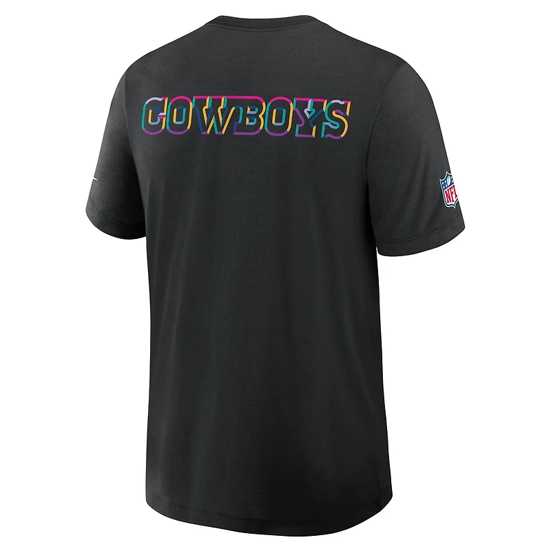 Men's Nike Black Dallas Cowboys Tall 2025 NFL Crucial Catch Tri-Blend Dri-FIT T-Shirt