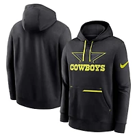 Sweat à capuche Nike Dallas Cowboys Volt en polaire noire pour homme