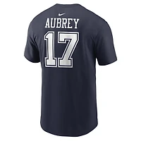 Men's Nike Brandon Aubrey Navy Dallas Cowboys Name & Number T-Shirt