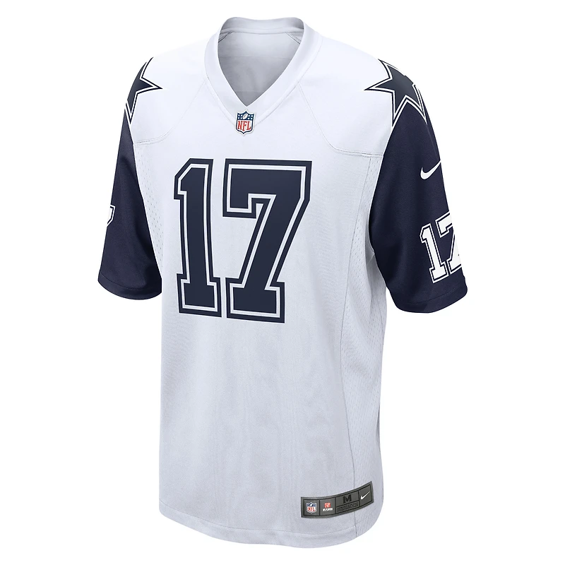 Maillot Nike Brandon Aubrey blanc pour homme des Cowboys de Dallas, équipe jeu alternative