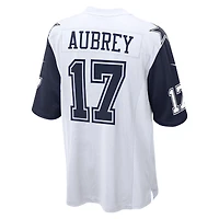 Maillot Nike Brandon Aubrey blanc pour homme des Cowboys de Dallas, équipe jeu alternative