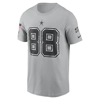 T-shirt Nike CeeDee Lamb gris Dallas Cowboys 2024 Salute To Service avec nom et numéro pour homme