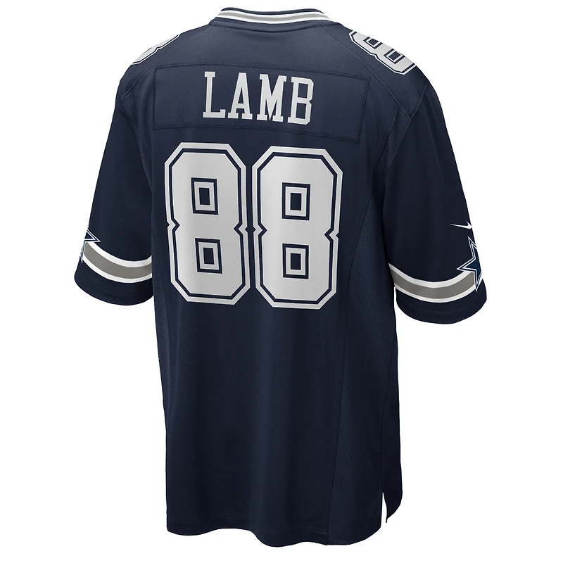 Maillot de match Nike CeeDee Lamb Navy pour hommes des Dallas Cowboys