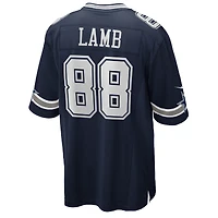Maillot de match Nike CeeDee Lamb Navy pour hommes des Dallas Cowboys