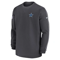 Haut à manches longues Nike Charcoal Dallas Cowboys 2024/25 Sideline Coach pour homme