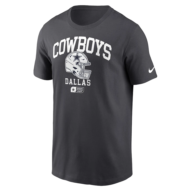 Men's Nike Charcoal Dallas Cowboys Helmet Essential T-Shirt