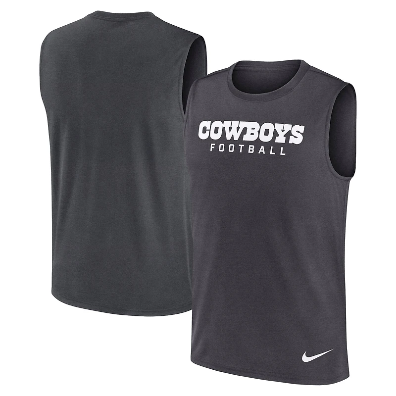 Débardeur Nike Primetime Legend Dri-FIT pour homme, couleur charbon, des Cowboys de Dallas