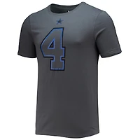 T-shirt avec nom et numéro de joueur Nike Dak Prescott Charcoal Dallas Cowboys pour homme