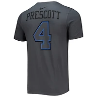 T-shirt avec nom et numéro de joueur Nike Dak Prescott Charcoal Dallas Cowboys pour homme