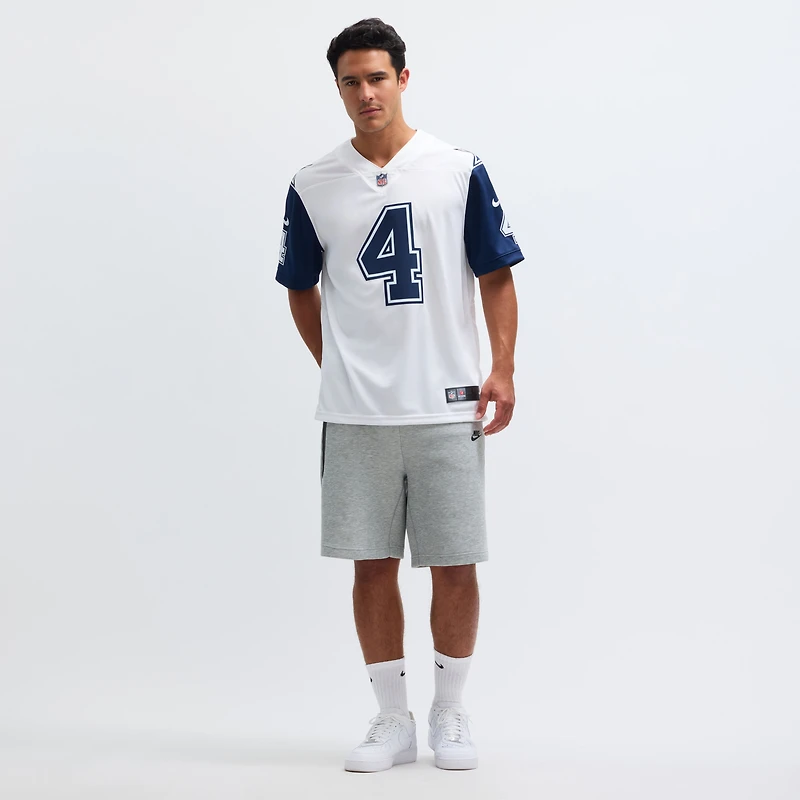 Maillot Nike Dak Prescott Dallas Cowboys pour homme, couleur blanche, Rush Vapor Limited