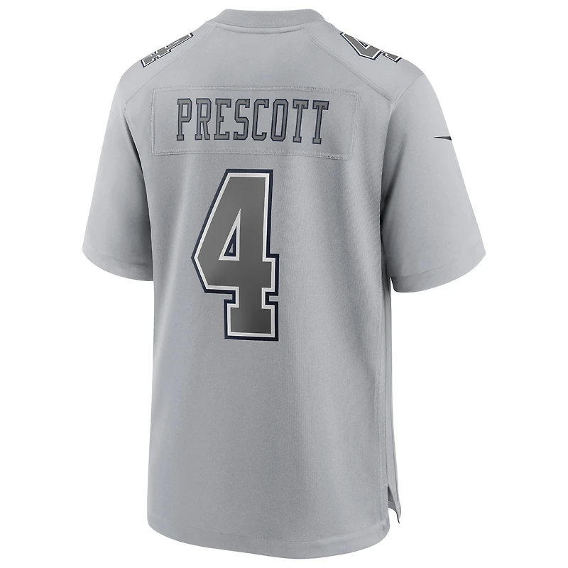maillot Nike Dak Prescott pour hommes, gris, Dallas Cowboys Atmosphere Fashion Game,