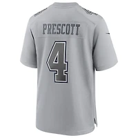 maillot Nike Dak Prescott pour hommes, gris, Dallas Cowboys Atmosphere Fashion Game,