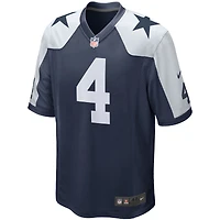 Maillot Nike Dak Prescott pour homme, bleu marine, équipe de match alternatif des Dallas Cowboys