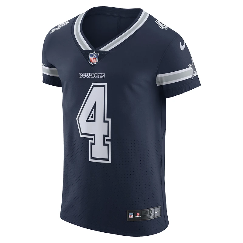 Maillot Nike Dak Prescott bleu marine pour homme des Dallas Cowboys Vapor Elite Player Team