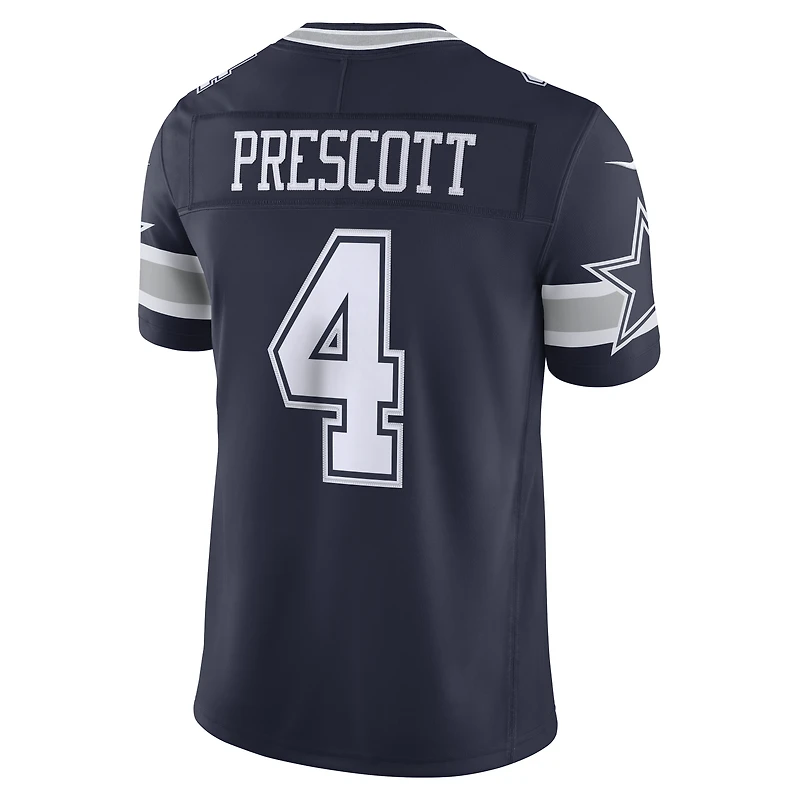 Maillot Nike Dak Prescott bleu marine Dallas Cowboys Vapor F.U.S.E. édition limitée cousue pour homme