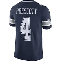 Maillot de joueur Nike Dak Prescott bleu marine Dallas Cowboys Vapor Limited pour homme